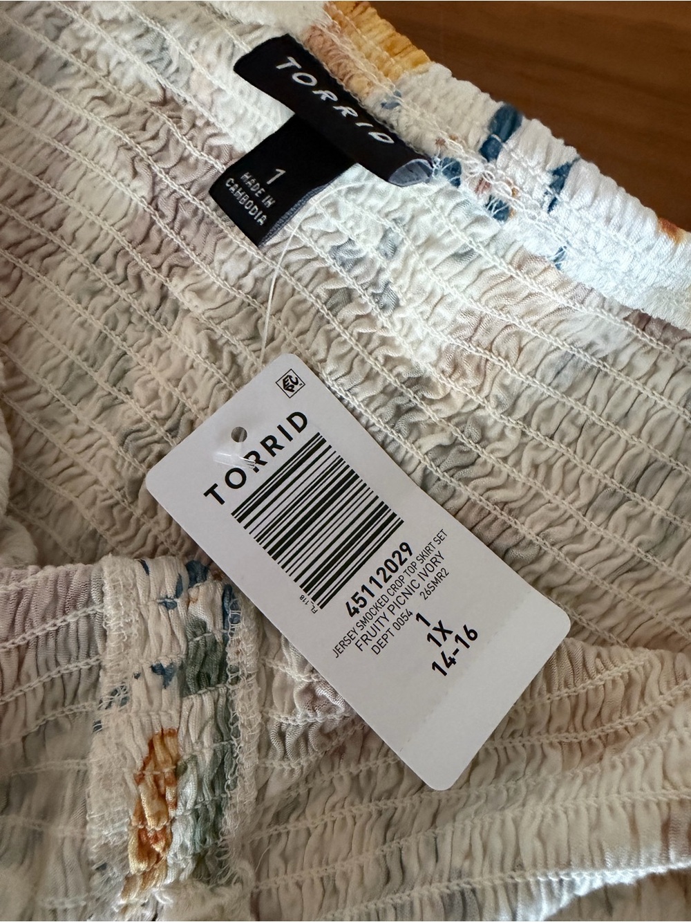 NWT Torrid Fruit Print Smock Top and Maxi Skirt set| Size 1X - Picture 3 of 4